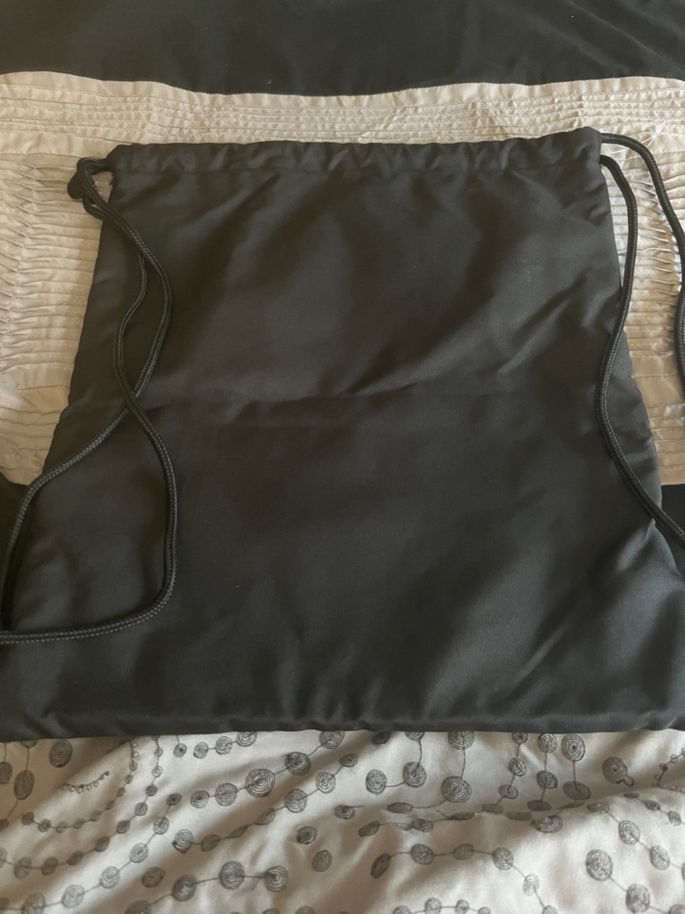 PINK Victoria's Secret Black Mesh and Silver Drawstring Bag - Picture 3 of 5